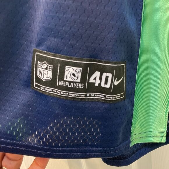 Russell Wilson Super Bowl 48 NFL Nike Onfield Football Jersey Size 40 M/L - Picture 4 of 7